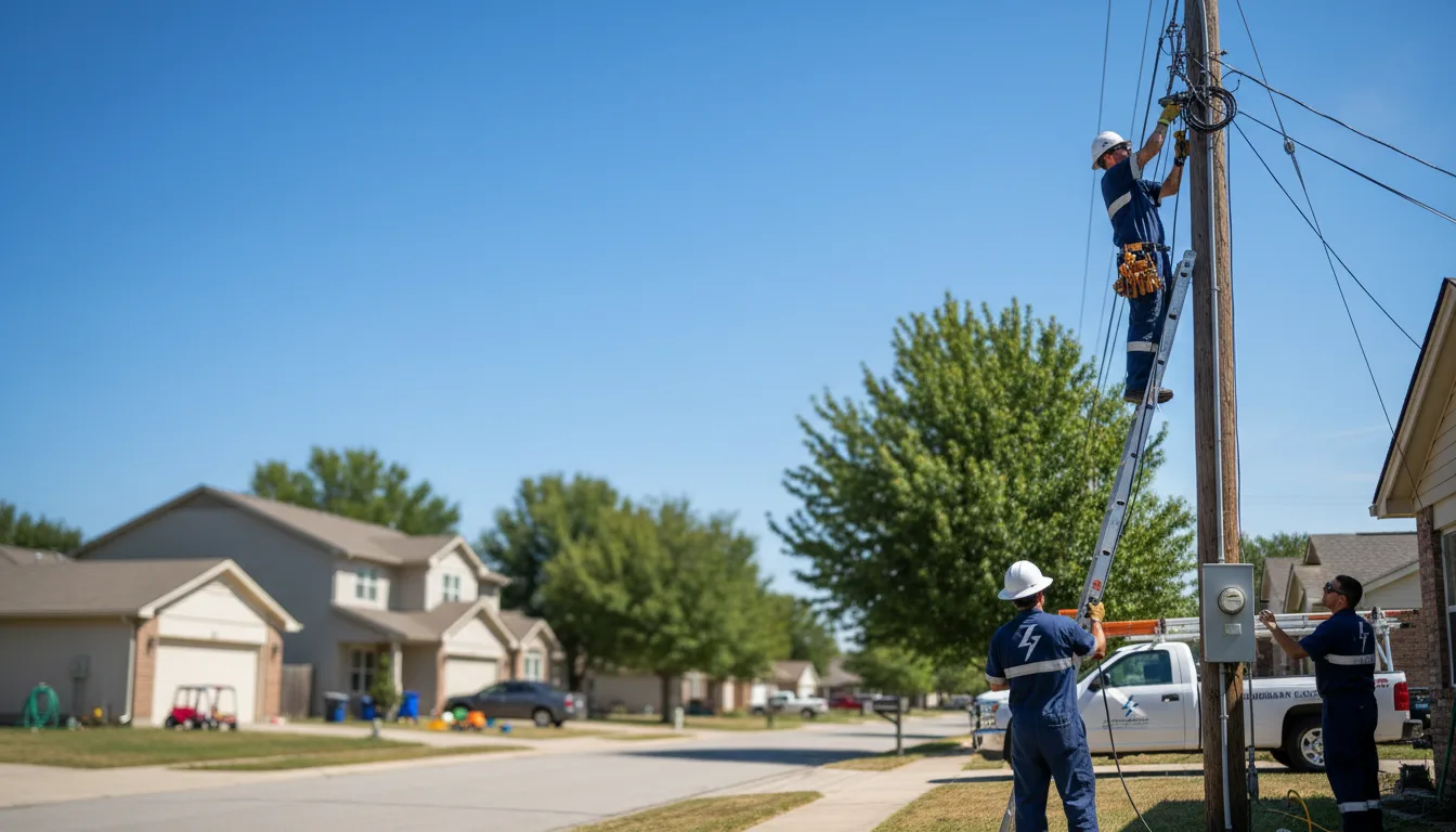 Residential electrician providing installation services in Tampa, KS